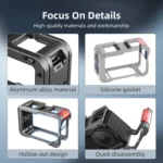 For DJI Action 5 Pro/Action 4/Action 3 Flymile Aluminum Alloy Camera Cage Protective Metal Frame - Image 11