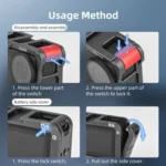 For DJI Action 5 Pro/Action 4/Action 3 Flymile Aluminum Alloy Camera Cage Protective Metal Frame - Image 12