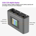For DJI Mini 2 SE/Mini 2/Mini 4K YX 3-way Battery Charging Hub With Color Screen - Image 4