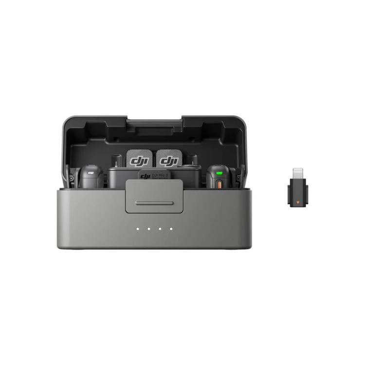 Original DJI Mic 3 (2 TX + 1 RX + Charging Case) + Mobile Phone Adapter (8 Pin)