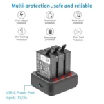 For DJI Osmo Action 4/Action 3 YX 3-Slot Battery Charger Hub Compact Charging Station - Image 4