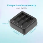 For DJI Osmo Action 4/Action 3 YX 3-Slot Battery Charger Hub Compact Charging Station - Image 6