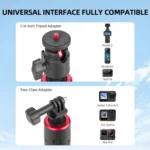 Extendable Selfie Stick Tripod For Action Cameras One-Button Quick Setup Monopod With Wide-Angle View - Image 3