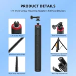 Extendable Selfie Stick Tripod For Action Cameras One-Button Quick Setup Monopod With Wide-Angle View - Image 8