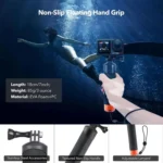 For DJI Action 5 Pro/4/3 Waterproof Diving Case with Buoyancy Float Stick Kit Includes Anti-Fog Inserts, Mounting Base - Image 7