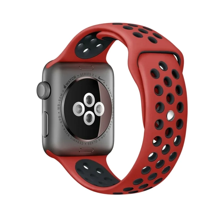 For Apple Watch Series 10 42mm / 9&8&7 41mm / SE 3&SE 2&6&SE&5&4 40mm / 3&2&1 38mm Fashionable Classical Silicone Sport Watch Band(Grey White)