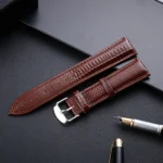 Lizard Texture Leather Strap  Watch Band, Size: 24mm