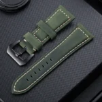 Crazy Horse Layer Frosted Black Buckle Watch Leather Watch Band, Size: 20mm - Image 3
