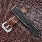 Crazy Horse Layer Frosted Black Buckle Watch Leather Watch Band, Size: 20mm - Image 4