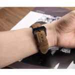 Crazy Horse Layer Frosted Black Buckle Watch Leather Watch Band, Size: 20mm - Image 6