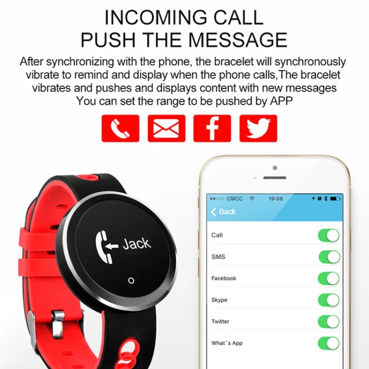 WA8640W_12.webp Q7 0.95 inch HD OLED Screen Display Bluetooth Smart Bracelet, IP68 Waterproof, Support Pedometer / Sedentary Reminder / Heart Rate Monitor / Sleep Monitor, Compatible with Android and iOS Phones - Image 13