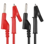 Thick Probe to Alligator Clip Test Lead Cable, Length: 1m - Image 3