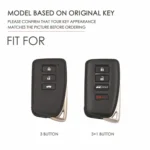 For Lexus 3-button Hallmo Car Cowhide Leather Key Protective Cover Key Case - Image 4
