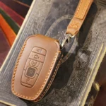 For Lincoln Hallmo Car Cowhide Leather Key Protective Cover Key Case - Image 2