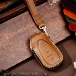 For Chevrolet 3-button Hallmo Car Cowhide Leather Key Protective Cover Key Case - Image 2
