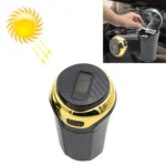N12B Car Creative Ashtray Solar Power With Light And Cover Car Supplies