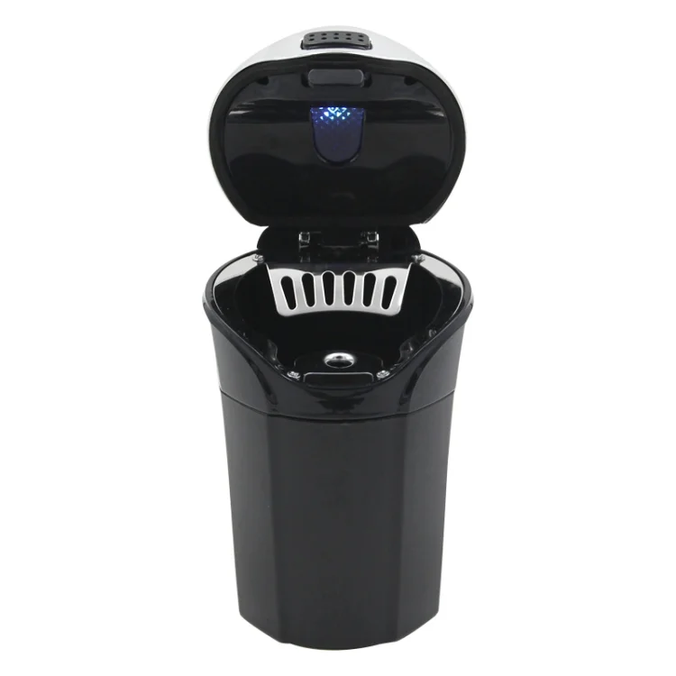 CAR2132_B1.webp N12B Car Creative Ashtray Solar Power With Light And Cover Car Supplies - Image 2