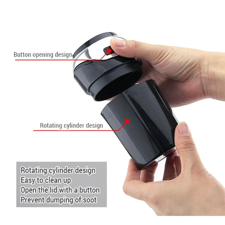 CAR2132_B2.webp N12B Car Creative Ashtray Solar Power With Light And Cover Car Supplies - Image 3