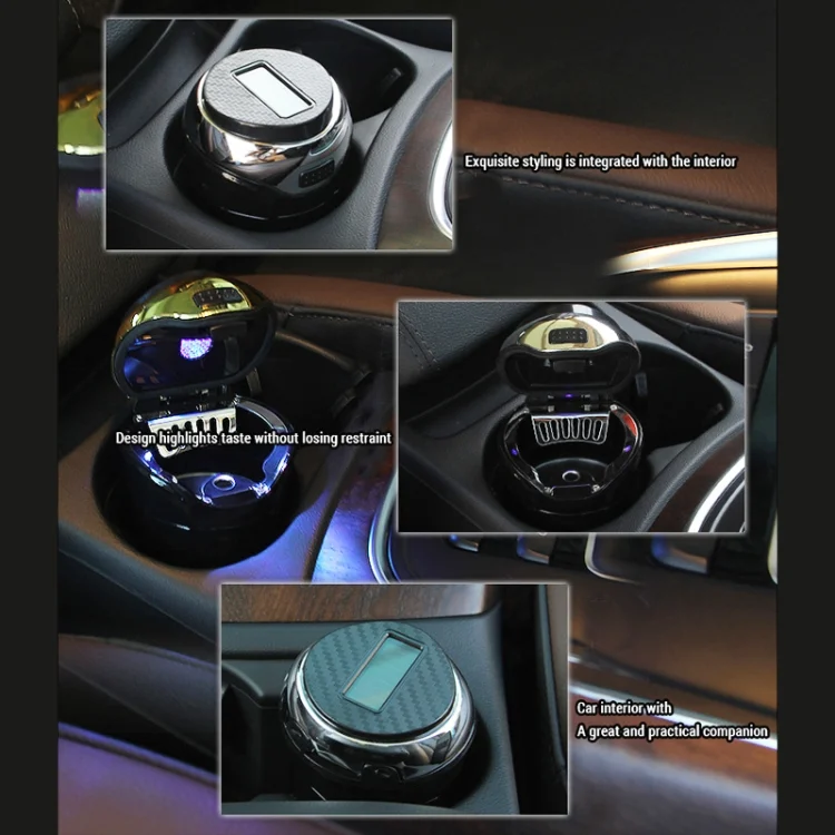 CAR2132_B4.webp N12B Car Creative Ashtray Solar Power With Light And Cover Car Supplies - Image 5