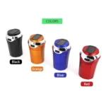N12E Car Creative Ashtray Solar Power With Light And Cover With Cigarette Liighter - Image 2