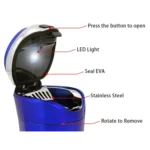 N12E Car Creative Ashtray Solar Power With Light And Cover With Cigarette Liighter - Image 3