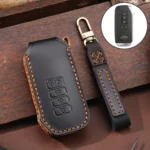 For Kia 5-button Hallmo Car Cowhide Leather Key Protective Cover Key Case