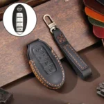 For Nissan 4-button Horn Hallmo Car Cowhide Leather Key Protective Cover Key Case