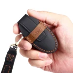 For Nissan 4-button Horn Hallmo Car Cowhide Leather Key Protective Cover Key Case - Image 3