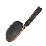 For Nissan 5-button Horn Hallmo Car Cowhide Leather Key Protective Cover Key Case - Image 2