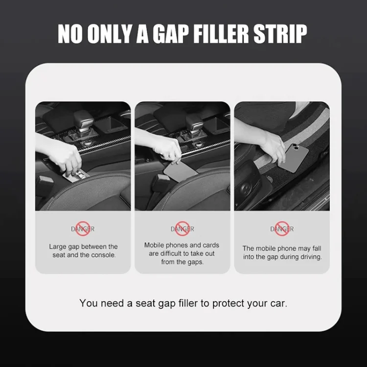CAR2317_B4.webp 1 Pair Car Seat Gap Bar Car Interior Armrest Box Gap Leak-proof Filler - Image 5