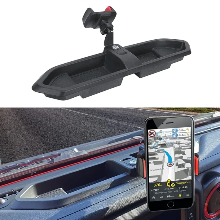 CAR2526.webp For Jeep Wrangler JL / JT 2018 Car Modified Dashboard Storage Box with Phone Navigation Bracket - Image 1