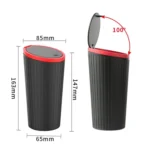 DM-143 Car Armrest Box Storage Box Car Round Trash Can With Lid - Image 3