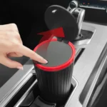 DM-143 Car Armrest Box Storage Box Car Round Trash Can With Lid - Image 6