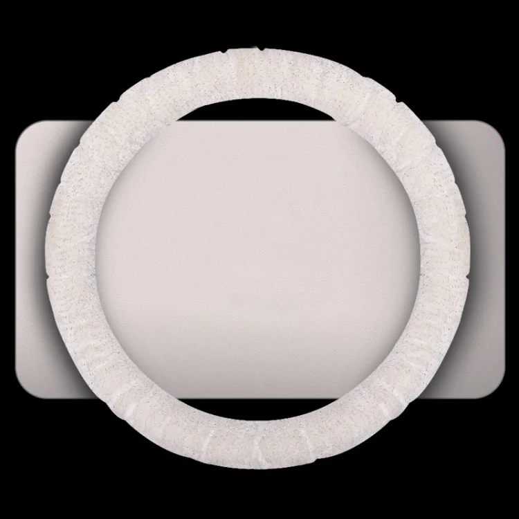 Round Style Car Universal Self Heating Plush Warm Anti-skid Steering Wheel Cover, Diameter: 38cm
