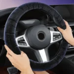Round Style Car Universal Self Heating Plush Warm Anti-skid Steering Wheel Cover, Diameter: 38cm - Image 3