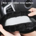 Round Style Car Universal Self Heating Plush Warm Anti-skid Steering Wheel Cover, Diameter: 38cm - Image 5