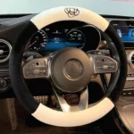 D Style Car Universal Camellia Pattern Plush Warm Anti-skid Steering Wheel Cover, Diameter: 38cm - Image 2