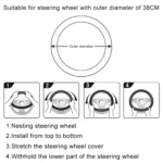 D Style Car Universal Camellia Pattern Plush Warm Anti-skid Steering Wheel Cover, Diameter: 38cm - Image 6