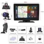 P702D 7 inch Portable Touch Display Wireless Car Navigator Dual-lens Smart Driving Recorder - Image 2