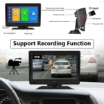 P702D 7 inch Portable Touch Display Wireless Car Navigator Dual-lens Smart Driving Recorder - Image 4