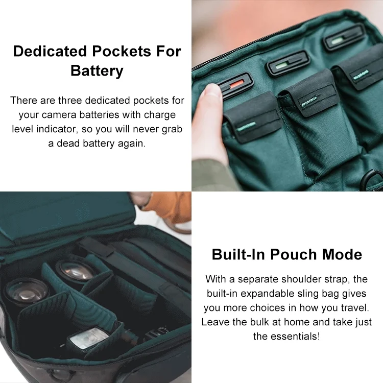 CCB0199B_3.webp PGYTECH P-CB-020 2 in 1 Waterproof  Shockproof Outdoor Dual Shoulders Backpack + Single Shoulder Bag - Image 4