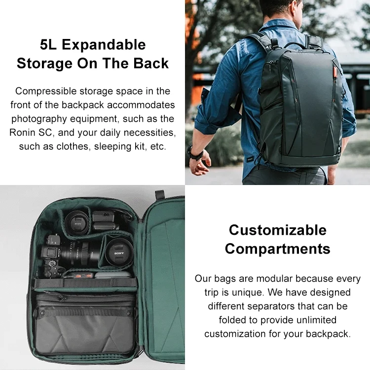 CCB0199B_4.webp PGYTECH P-CB-020 2 in 1 Waterproof  Shockproof Outdoor Dual Shoulders Backpack + Single Shoulder Bag - Image 5