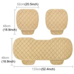 3 PCS / Set Luxurious Warm Car Seat Cover Cushion Universal Front Back Seat Covers Car Non-slip Chair Pad Warm Car Mats No Back Plush Cushion - Image 2
