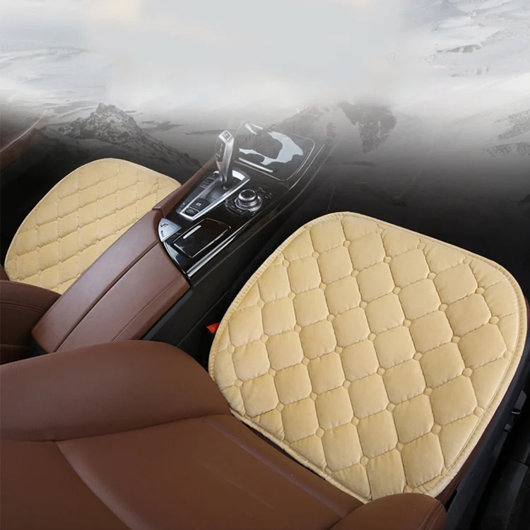 CMS0195K_5.webp 3 PCS / Set Luxurious Warm Car Seat Cover Cushion Universal Front Back Seat Covers Car Non-slip Chair Pad Warm Car Mats No Back Plush Cushion - Image 6