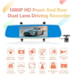 V100 7 inch LCD Touch Screen Rear View Mirror Car Recorder with Separate Camera, 170 Degree Wide Angle Viewing, Support Night Vision / Loop Video / Motion Detection / G-Sensor / TF Card - Image 5