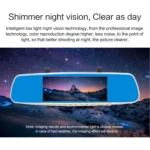 V100 7 inch LCD Touch Screen Rear View Mirror Car Recorder with Separate Camera, 170 Degree Wide Angle Viewing, Support Night Vision / Loop Video / Motion Detection / G-Sensor / TF Card - Image 8