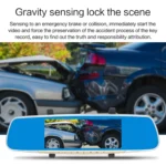 V100 7 inch LCD Touch Screen Rear View Mirror Car Recorder with Separate Camera, 170 Degree Wide Angle Viewing, Support Night Vision / Loop Video / Motion Detection / G-Sensor / TF Card - Image 9