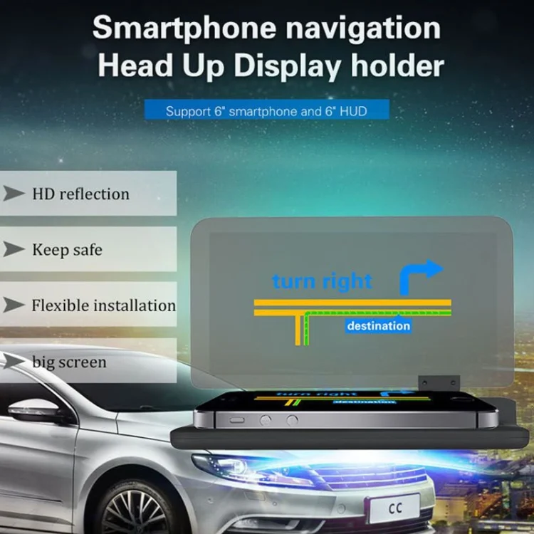 CMS1924_9.webp H6 Multi-function Car Smartphone Navigation Head Up Display Holder for 6 Inch Smartphone - Image 10