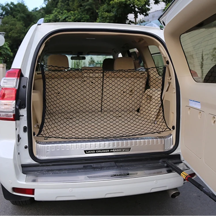 CMS1958.webp 4 Hook Vehicle Universal Fit Trunk Mesh Cargo Storage Organizer Car Van SUV Back Item Net - Image 1