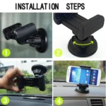 3R-1005 Universal Car Suction Cup Mount Bracket Phone Holder for 68-80mm Mobile Phone - Image 12